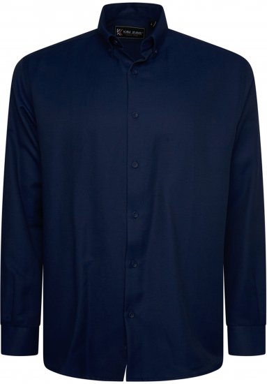 Kam Jeans 6357 Dobby Weave Shirt Navy - Ризи - мъжки ризи големи размери
