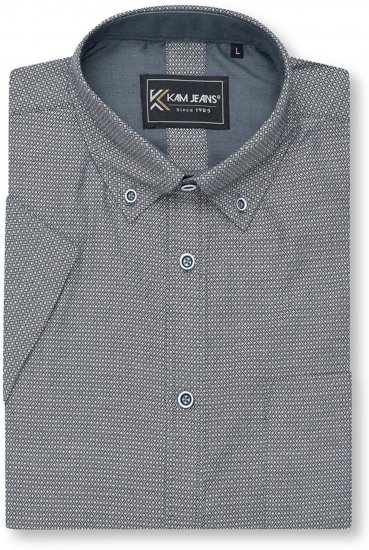 Kam Jeans 6359 All Over Geo Print Shirt Charcoal - Ризи - мъжки ризи големи размери