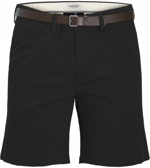 Jack & Jones Stadam Belted Chino Shorts Black - Шорти - мъжки къси панталони големи размери