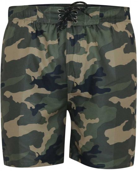 D555 Kody Camo Printed Swimshorts Khaki - Бански шорти - мъжки бански големи размери