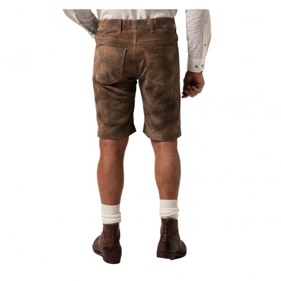 JP1880 Shorts Leather Traditional Cowhide Brown - Шорти - мъжки къси панталони големи размери