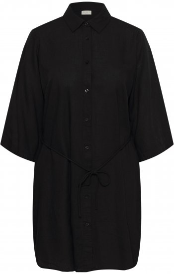 Kaffe Curve Mille Short Shirt Dress Black Deep - Мини рокли - 