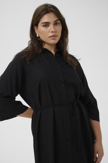 Kaffe Curve Mille Short Shirt Dress Black Deep - Мини рокли - 