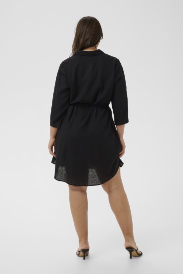 Kaffe Curve Mille Short Shirt Dress Black Deep - Мини рокли - 