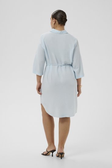 Kaffe Curve Mille Short Shirt Dress Nantucket Breeze Blue - Мини рокли - 