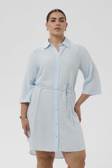 Kaffe Curve Mille Short Shirt Dress Nantucket Breeze Blue - Мини рокли - 
