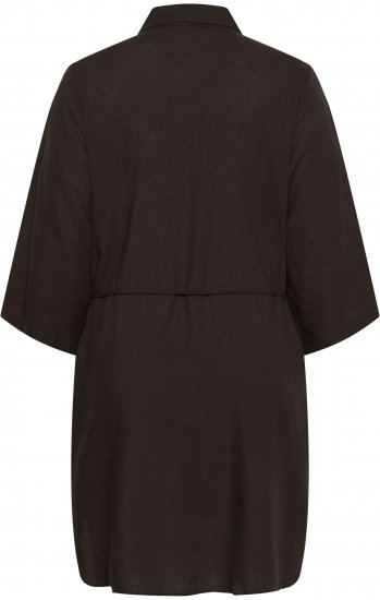 Kaffe Curve Mille Short Shirt Dress Black Coffee Brown - Мини рокли - 