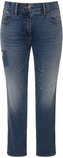 Ulla Popken Distressed Stretch Fit Sarah Jeans Blue Denim - Дамски Дънки & Панталони в Големи Размери – Plus Size - 