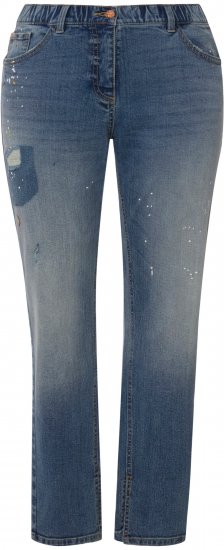 Ulla Popken Distressed Stretch Fit Boyfriend Jeans Blue Denim - Дамски Дънки & Панталони в Големи Размери – Plus Size - 