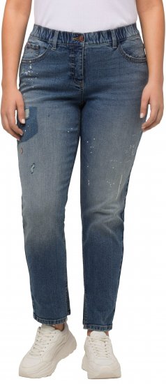 Ulla Popken Distressed Stretch Fit Boyfriend Jeans Blue Denim - Дамски Дънки & Панталони в Големи Размери – Plus Size - 