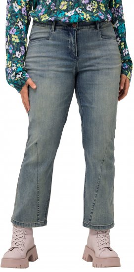 Ulla Popken Splatter Painted Jeans Washed Blue Denim - Дамски Дънки & Панталони в Големи Размери – Plus Size - 