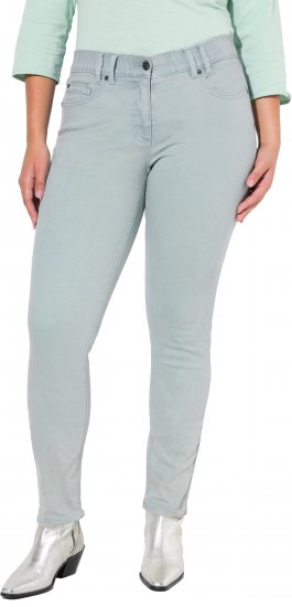 Ulla Popken Slim Leg Light Wash Jeans Light Moss Light Moss Green - Дамски Дънки & Панталони в Големи Размери – Plus Size - 