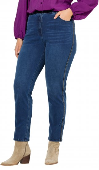 Ulla Popken Splatter Painted Jeans Blue - Дамски Дънки & Панталони в Големи Размери – Plus Size - 