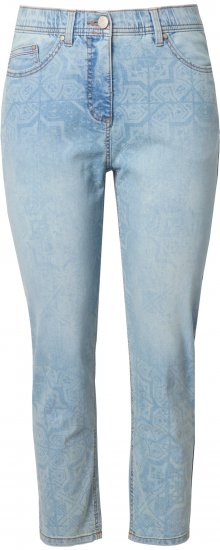 Ulla Popken Tile Laser Print Stretch Fit Jeans Light Light Blue Denim - Дамски Дънки & Панталони в Големи Размери – Plus Size - 