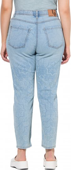 Ulla Popken Tile Laser Print Stretch Fit Jeans Light Light Blue Denim - Дамски Дънки & Панталони в Големи Размери – Plus Size - 