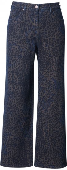 Ulla Popken Leopard Print Stretch Fit Jeans Ink Blue - Дамски Дънки & Панталони в Големи Размери – Plus Size - 