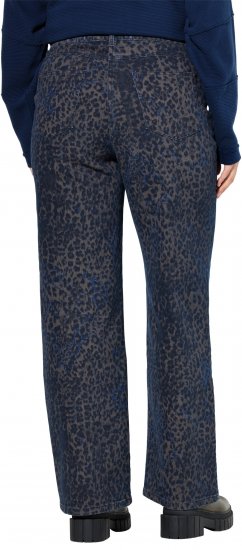 Ulla Popken Leopard Print Stretch Fit Jeans Ink Blue - Дамски Дънки & Панталони в Големи Размери – Plus Size - 