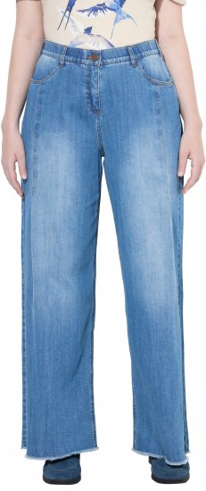 Ulla Popken Extra Wide Leg Stretch Fit Jeans Light Blue - Дамски Дънки & Панталони в Големи Размери – Plus Size - 