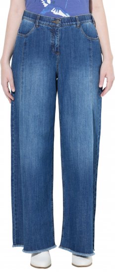 Ulla Popken Extra Wide Leg Stretch Fit Jeans Denim Blue - Дамски Дънки & Панталони в Големи Размери – Plus Size - 