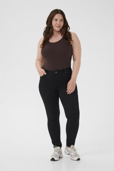 Kaffe Curve Lena Slim Jeans Black Deep - Дънки - 