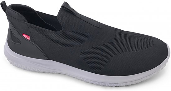 D555 Huddersfield Kingsize Hands Free Slip On with Knitted Top Shoes Black - Маратонки - 