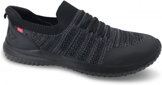 D555 Aylesbury Hands Free Knitted Shoes Faux Laces Black - Маратонки - 