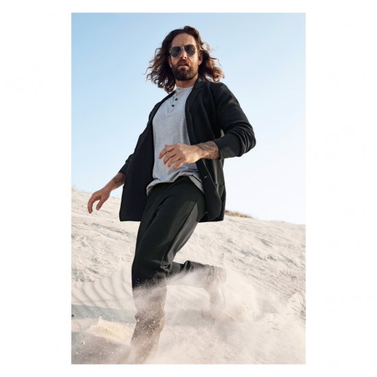 JP1880 Jacket Business Flexnamic Milano Black - Костюми - мъжки костюми големи размери