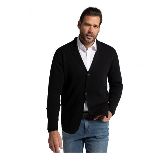 JP1880 Jacket Business Flexnamic Milano Black - Костюми - мъжки костюми големи размери