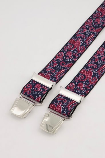 JP1880 Suspenders with Adjustable Length Burgundy Red - Аксесоари - 