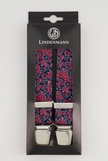 JP1880 Suspenders with Adjustable Length Burgundy Red - Аксесоари - 