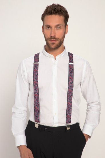 JP1880 Suspenders with Adjustable Length Burgundy Red - Аксесоари - 