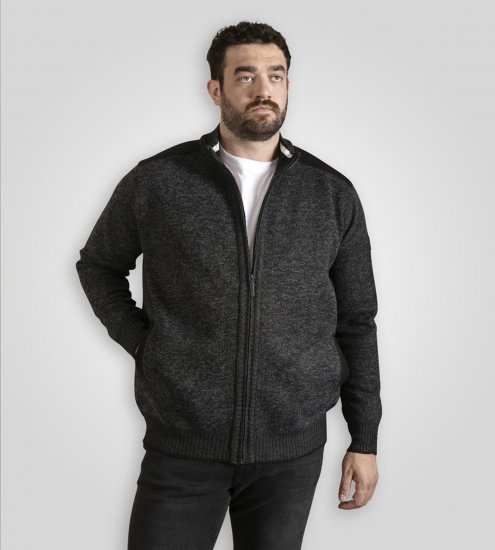 D555 Dereham 2 Knitted Sweater with Zipper Charcoal TALL - TALL cуичъри - 