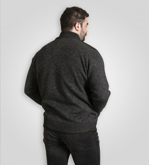 D555 Dereham 2 Knitted Sweater with Zipper Charcoal TALL - TALL cуичъри - 