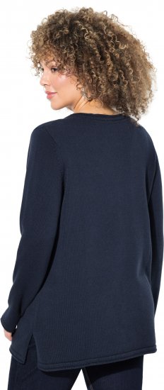 Ulla Popken Sequined Star Rolled Edge Sweater Navy - Суичъри & cуичъри с качулка - 