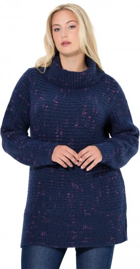 Ulla Popken Space Yarn Oversized Turtleneck Sweater Blue - Суичъри & cуичъри с качулка - 