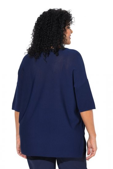 Ulla Popken Oversized 3/4 Sleeve V-Neck Sweater Navy - Суичъри & cуичъри с качулка - Уютни суитшърти, суичъри и плетива