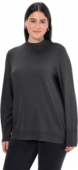 Ulla Popken Long Sleeves Mock Turtleneck Sweater Charcoal Grey Melange - Суичъри & cуичъри с качулка - 