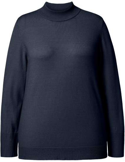 Ulla Popken Long Sleeves Mock Turtleneck Sweater Navy - Суичъри & cуичъри с качулка - 
