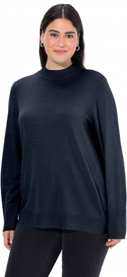Ulla Popken Long Sleeves Mock Turtleneck Sweater Navy - Суичъри & cуичъри с качулка - 