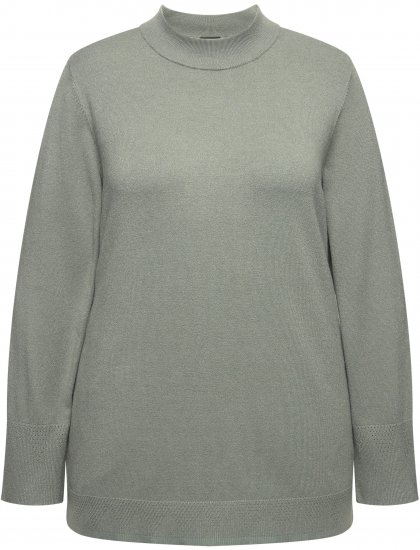 Ulla Popken Long Sleeves Mock Turtleneck Sweater Grey - Суичъри & cуичъри с качулка - 