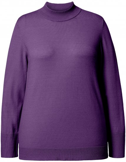 Ulla Popken Long Sleeves Mock Turtleneck Sweater Deep Violet - Суичъри & cуичъри с качулка - 