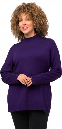 Ulla Popken Long Sleeves Mock Turtleneck Sweater Deep Violet - Суичъри & cуичъри с качулка - 