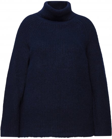 Ulla Popken Ribbed Knit Turtleneck Sweater Navy - Суичъри & cуичъри с качулка - 