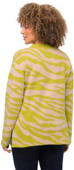 Ulla Popken Zebra Print Mock Turtleneck Long Sleeve Sweater Yellow Green - Суичъри & cуичъри с качулка - 