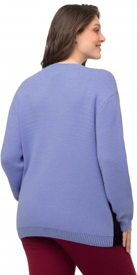 Ulla Popken Long Sleeve Knit Mountain Range Sweater Bright Purple - Суичъри & cуичъри с качулка - 