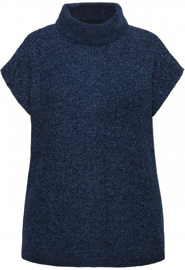 Ulla Popken Cap Sleeve Turtleneck Sweater Blue - Суичъри & cуичъри с качулка - 