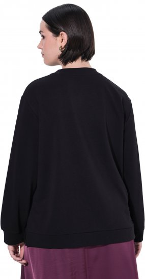 Ulla Popken Tulle Panel Sweatshirt Black - Суичъри & cуичъри с качулка - 