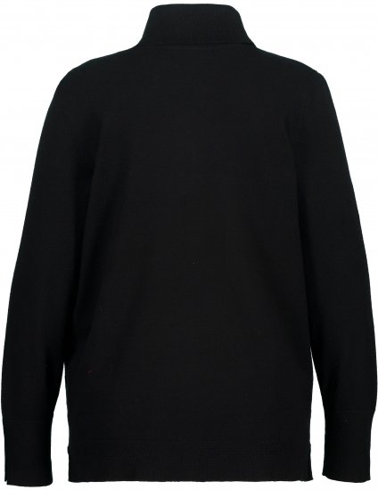 Ulla Popken Turtleneck Ribbed Trim Long Sleeve Sweater Black - Суичъри & cуичъри с качулка - 