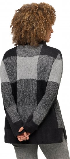 Ulla Popken Grand Check Long Sleeve Sweater Charcoal Grey Melange - Суичъри & cуичъри с качулка - 