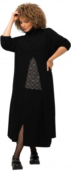 Ulla Popken Long Turtleneck Duster Sweater Black - Суичъри & cуичъри с качулка - 